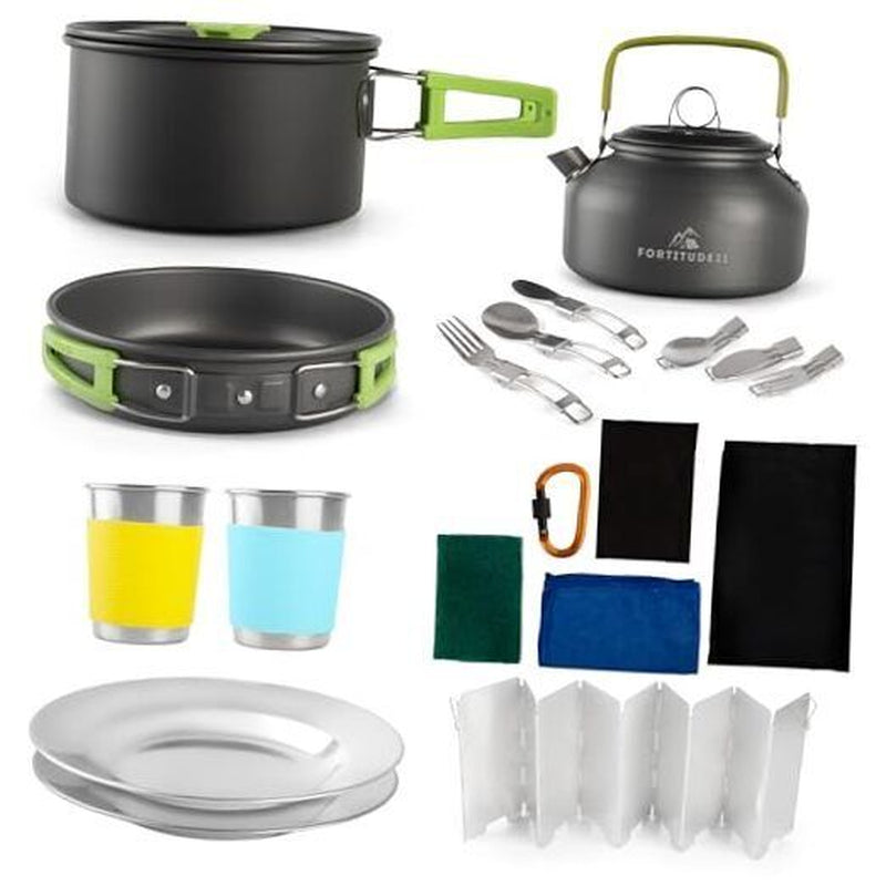 19 Pcs Camping Gear Must Haves, Camping Stove, Camping Cooking Set, Campfire