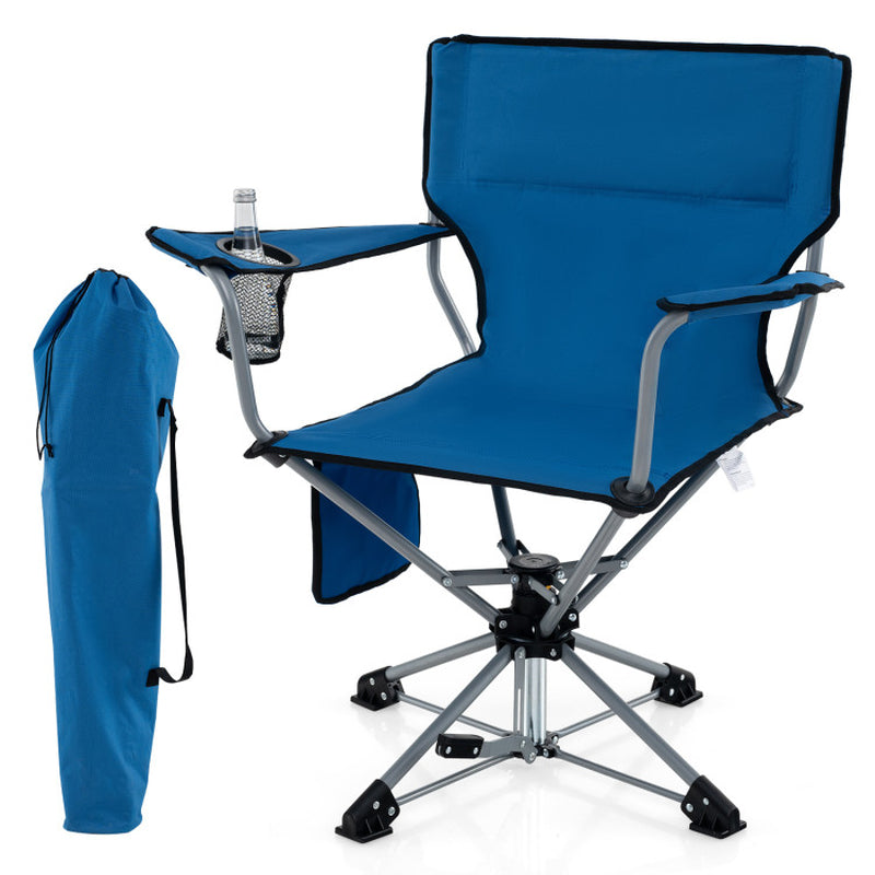 360° Swivel Hunting Chair Portable Foldable Hunting Chair with Mesh Cup Holder and Storage Pockets