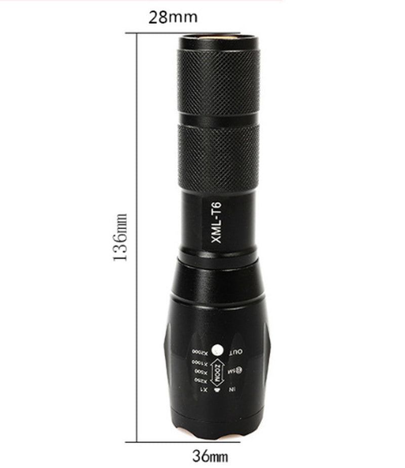 Portable Mini Flashlight LED ZOOM Torch Hunting Zoomable Flashlight Torch Light