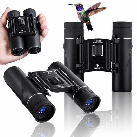 Binoculars for Adult and Kids, 10X25 Compact Binoculars for Bird Watching and Hunting Waterproof/Fogproof/Shockproof Binoculars,Black