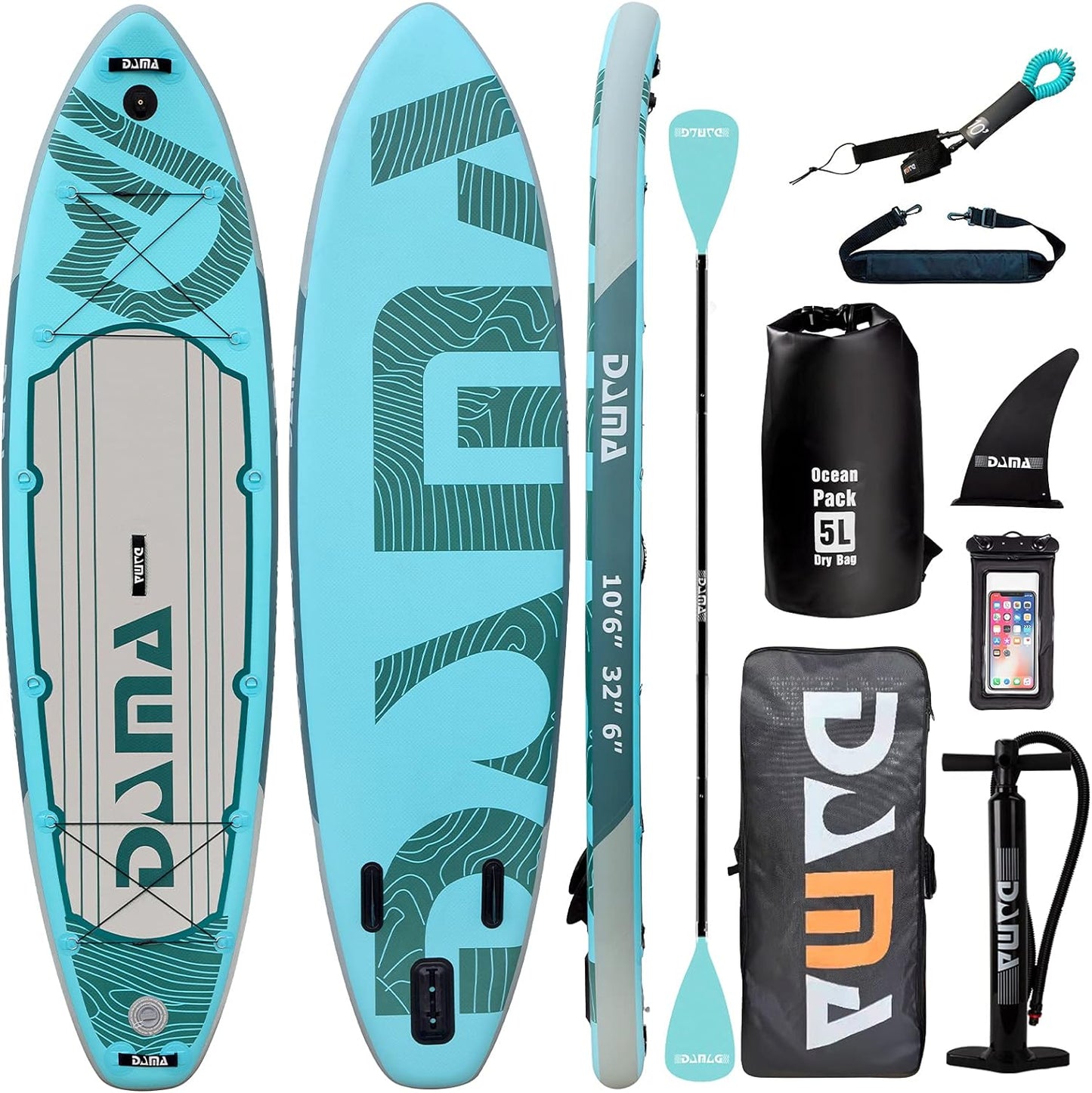 Premium Inflatable Stand up Paddle Board (6 Inch Thick), Sup Board for Adults, SUP, Yoga Boards, Fishing Paddle Boards W/Sup Accessories, 4Pcs Kayak Paddle, 32” Wide Stance, Non-Slip Deck