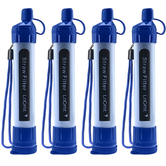 4 Pack Water Filter Straw - Portable, Compact, Multipurpose Water Purification Device for Emergency Kits, Outdoor Activities, Camping, Travel