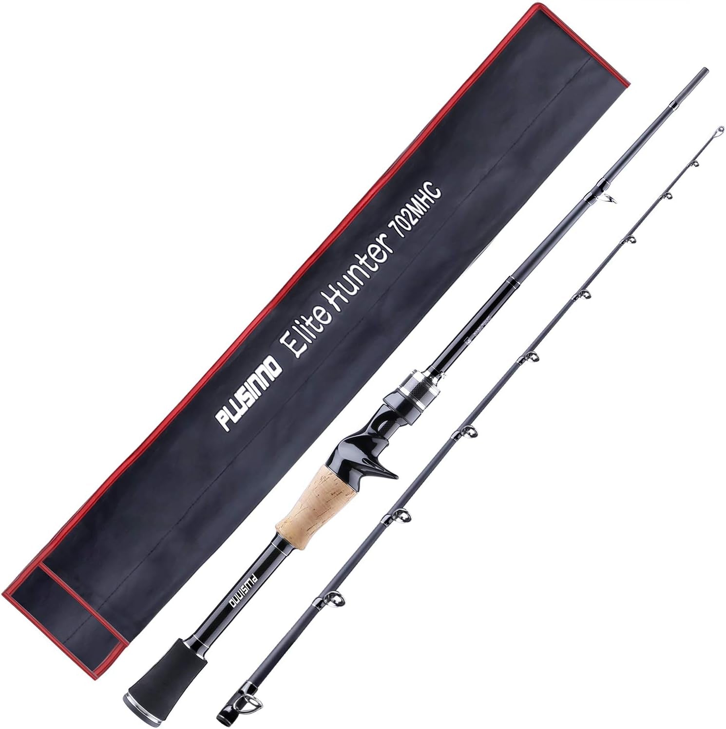 Elite Hunter 7FT Fishing Rod, IM 6 Graphite Spinning Rod and Casting Rod, Stainless Steel Guides with Sic Inserts (7Ft-Spinning Rod-M Power-Ms（Golden）)…