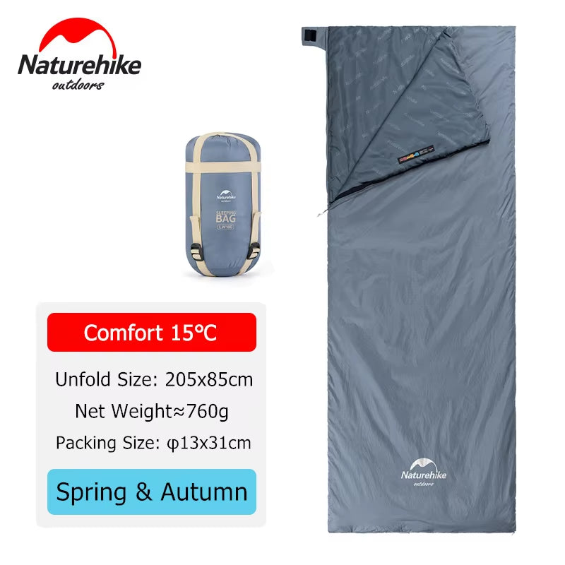 Sleeping Bag Ultralight LW180 Waterproof Cotton Sleeping Bag Nature Hike Summer Hiking Camping Sleeping Bag