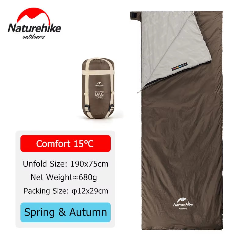 Sleeping Bag Ultralight LW180 Waterproof Cotton Sleeping Bag Nature Hike Summer Hiking Camping Sleeping Bag