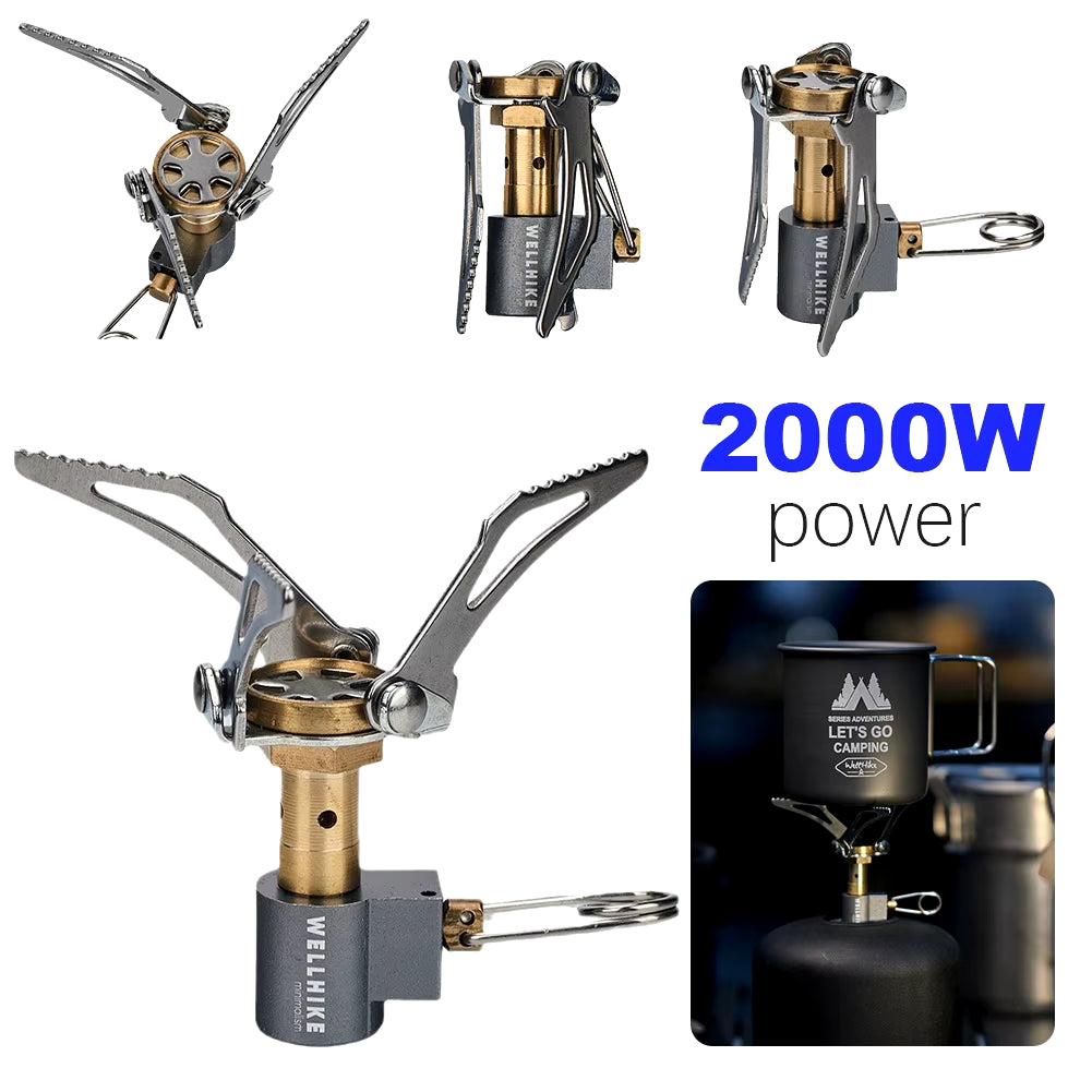 Folding Camping Stove Mini Camping Stove 2000W Camping Stove Stand Burner Portable Survival Furnace for Outdoor Cooking