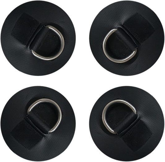 4 Pieces Surf D Rings Patch - Stainless Steel D-Ring Pad/Patch 3.15Inch Round- for PVC Inflatable Boat Canoe Raft Dinghy Kayak Surfboard Stand up Paddle Board - NO Glue Included