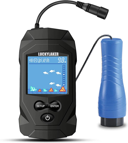 Depth Handheld Fish Finder Display Boat Ice Fishing Finder Sonar Portable Wired Fish Finders Transducer LCD Monitor