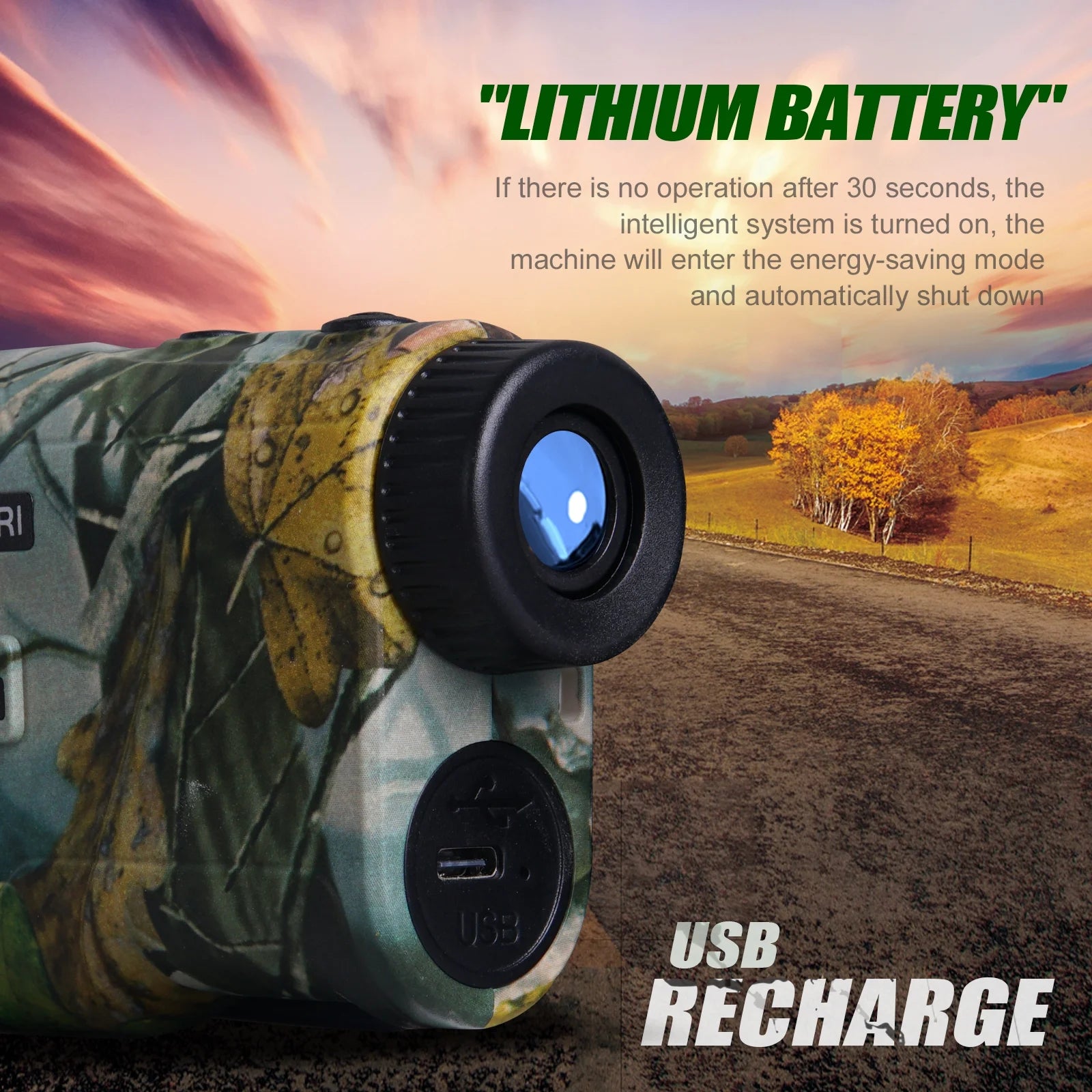 Hunting Laser Rangefinder with Rechargeable Battery 1000 Yards