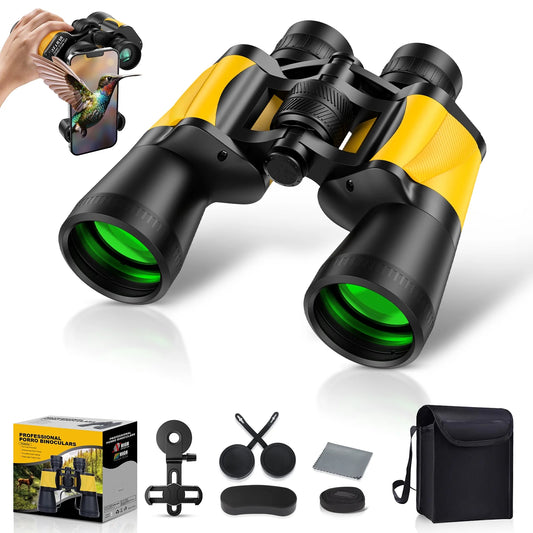 20X50 Binoculars for Adults, HD Powerful Binocular with Low Light Vision, Waterproof FMC Binoculars for Bird Watching Hunting