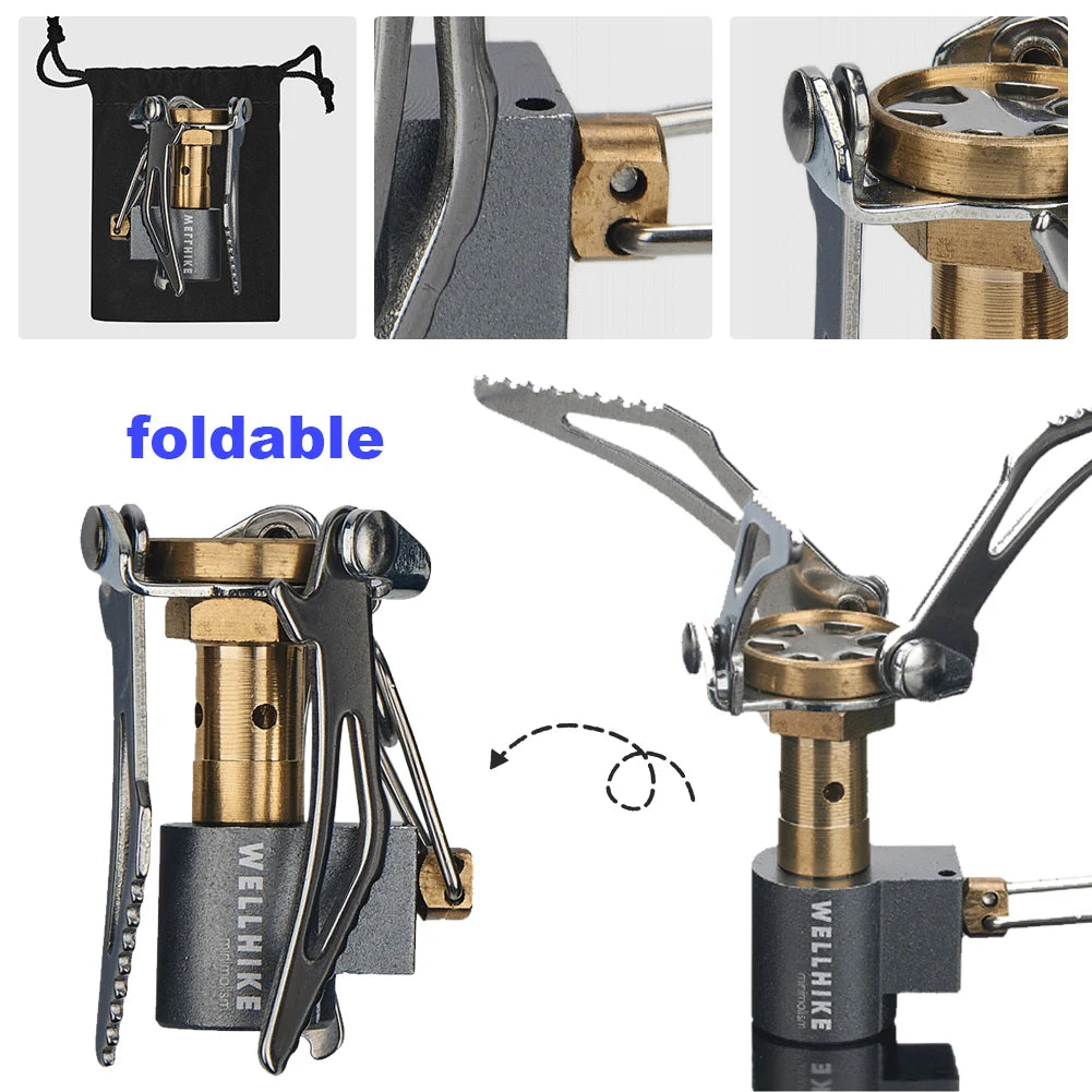 Folding Camping Stove Mini Camping Stove 2000W Camping Stove Stand Burner Portable Survival Furnace for Outdoor Cooking