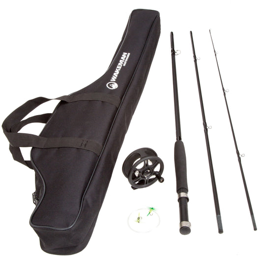 Fly Fishing Rod and Reel Combo, Carrying Case Flies and Fishing Line Included: Charter Series Gear and Accessories by  (Black)