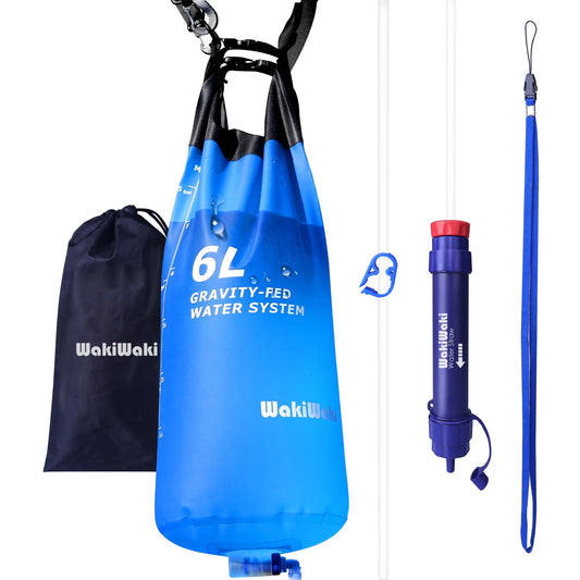 6L Capacity Adjustable Strap Gravity Camping Water Filter