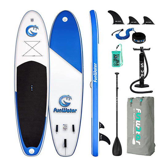 [US Direct]  Inflatable Stand up Paddle Board 335 X 82 X 15 Cm 150KG Max Load Bearing Complete Accessories Inflatable Paddle Board with Adjustable Paddle Pump ISUP Travel Backpack Lead Waterproof Bag SUPFW01A