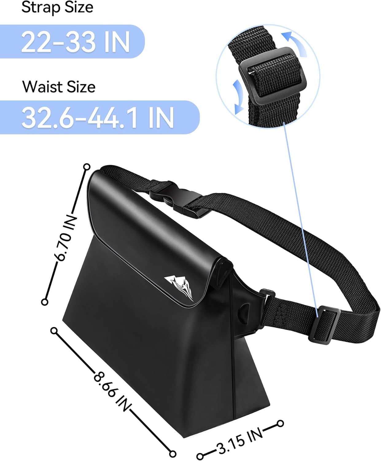 2-Pack Waterproof Pouch with Waist Strap, Screen Touchable Dry Bag with Adjustable Belt for Phone Valuables for Swimming Snorkeling Boating Fishing Kayaking