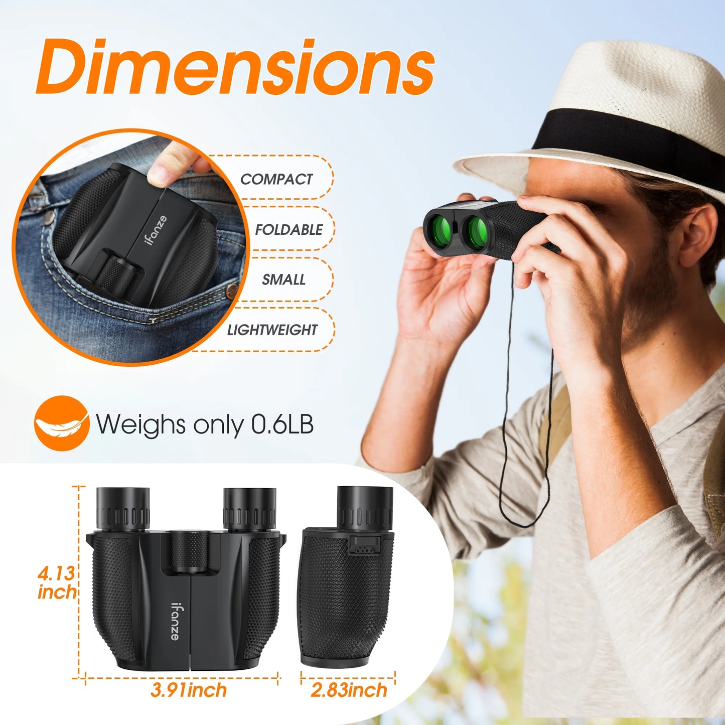 Compact Binoculars for Adults Kids, 10X25 Binoculars for Bird Watching, Small Binoculars for Travel Sightseeing Hunting Wildlife Watching Outdoor Sports Games Concerts