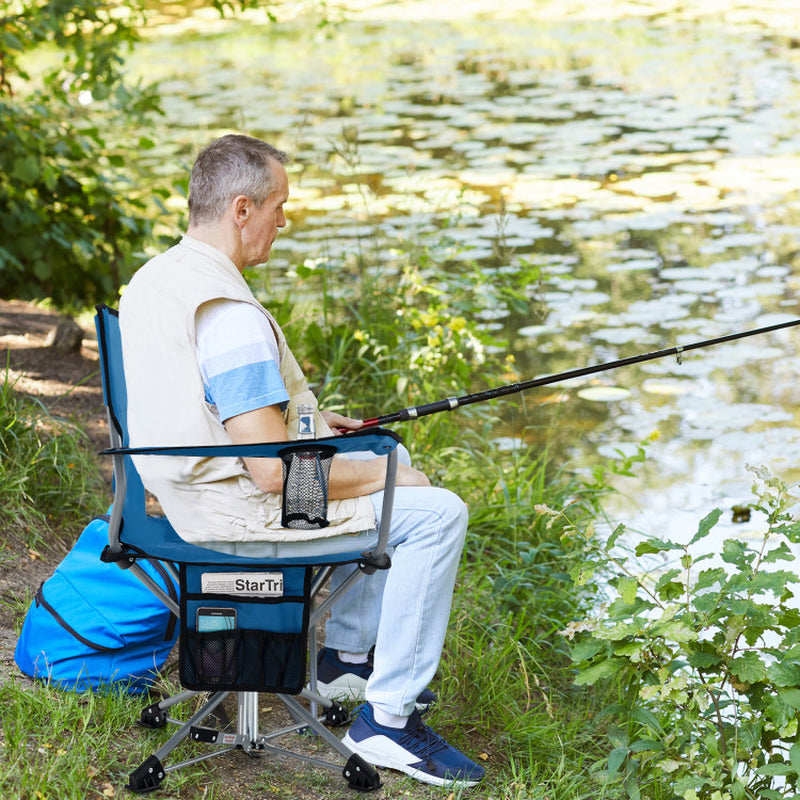 360° Swivel Hunting Chair Portable Foldable Hunting Chair with Mesh Cup Holder and Storage Pockets