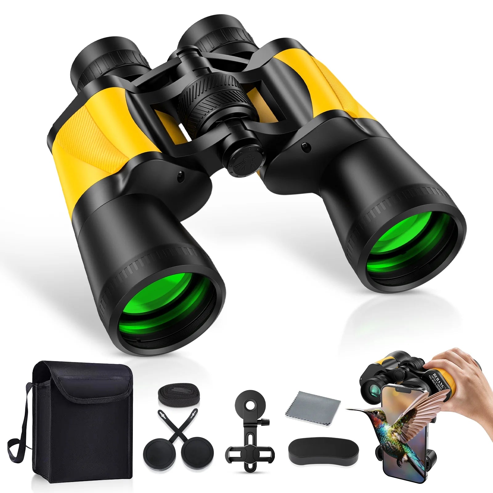 20X50 Binoculars for Adults, HD Powerful Binocular with Low Light Vision, Waterproof FMC Binoculars for Bird Watching Hunting