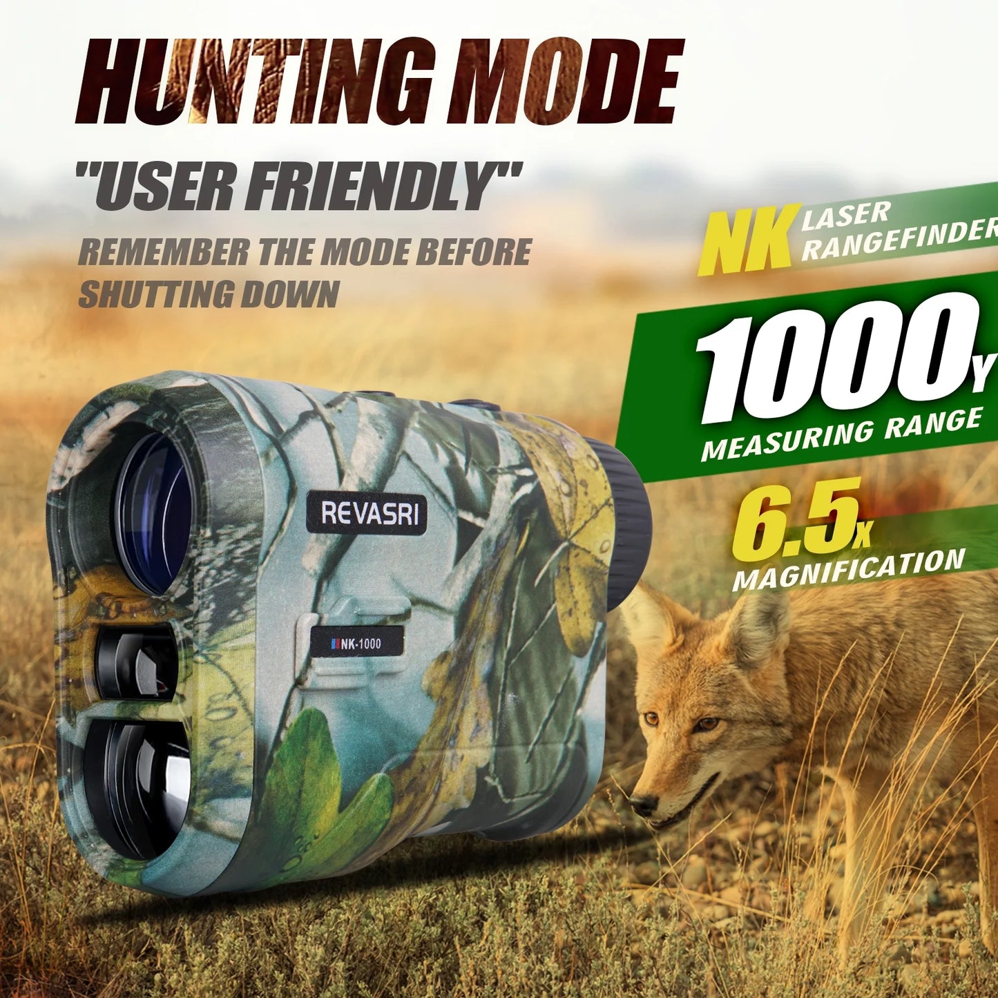 Hunting Laser Rangefinder with Rechargeable Battery 1000 Yards