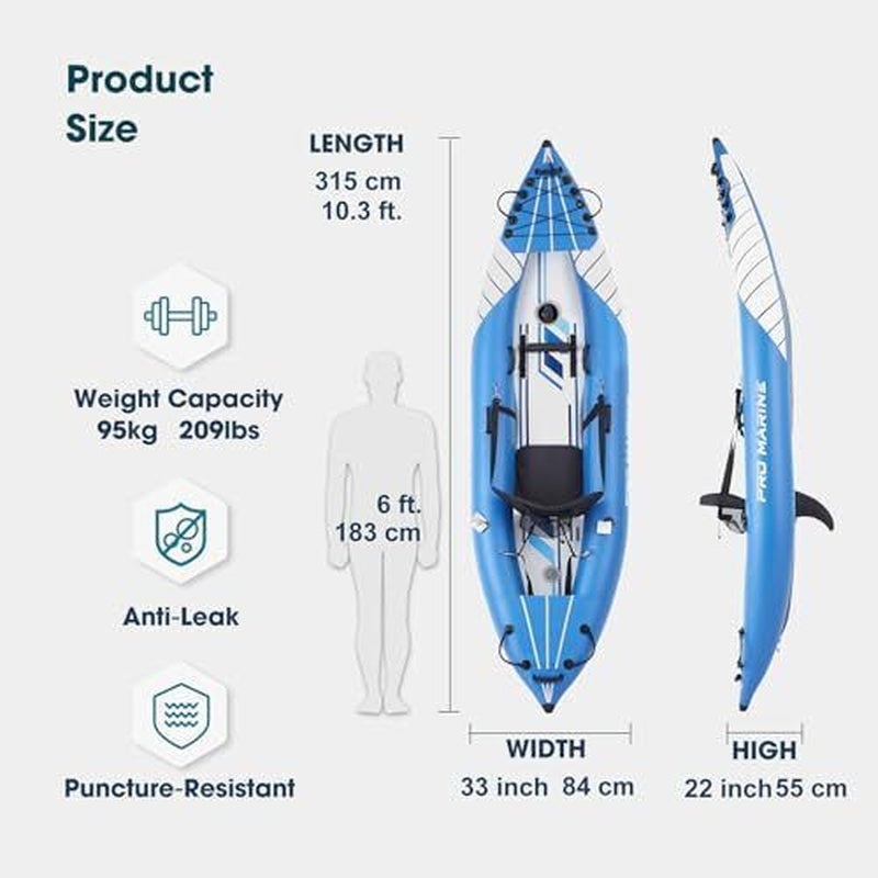 Inflatable Kayak Deluxe Oar Included, Blow up Touring Kayak Set,With 1 Person