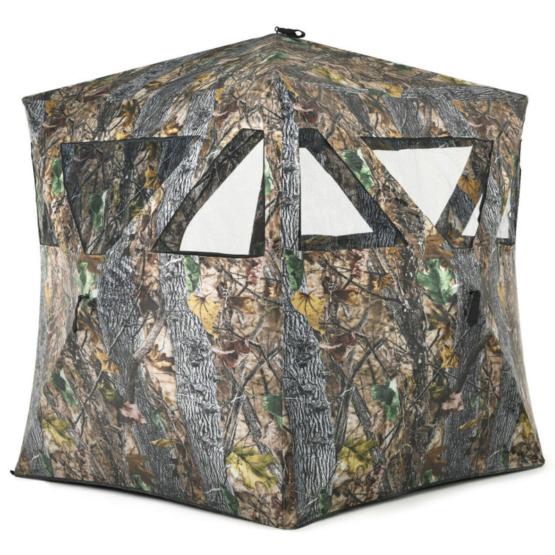 3 Person Portable Pop-Up Ground Hunting Blind with Tie-Downs