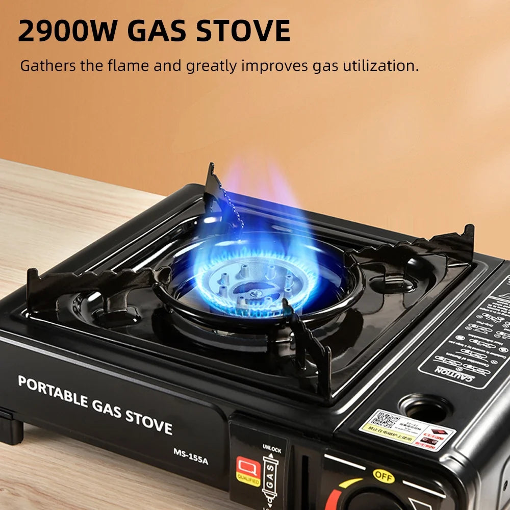 Outdoor Portable Furnace Adjustable Fire 2900W Furnace Lightweight Cooker Unit Kitchen Equipment for Camping Barbecue Hot Pot Cooking W/Storage Box