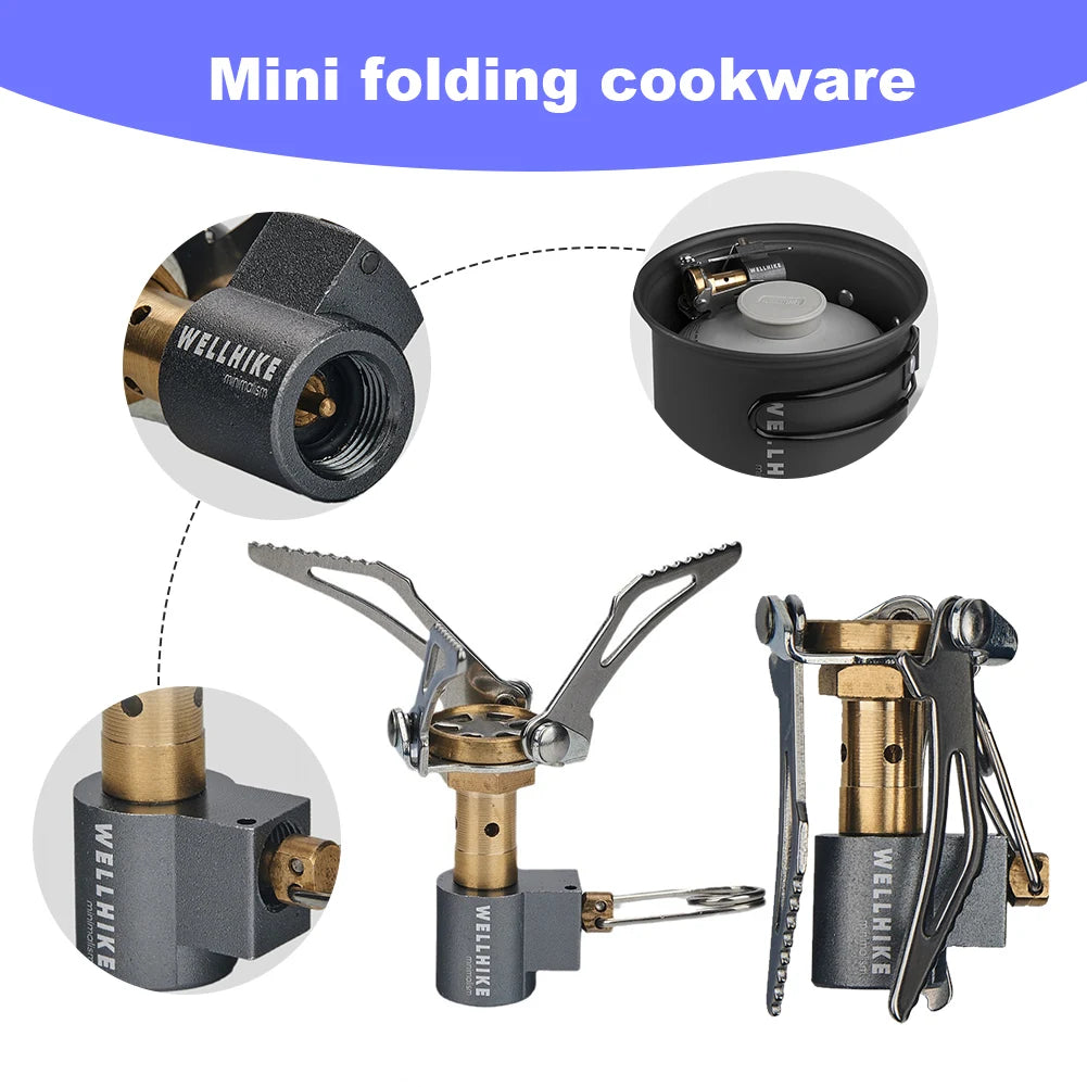 Folding Camping Stove Mini Camping Stove 2000W Camping Stove Stand Burner Portable Survival Furnace for Outdoor Cooking