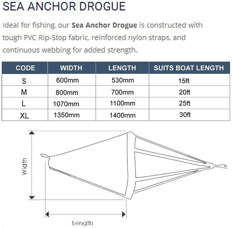 Drift Sock Anchor Drogue Drifting Brake for Boats/Pwc/Kayaks